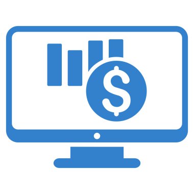 Satış grafiği düz vektör simge izleme