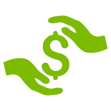 Doları bakım el düz vektör simgesi