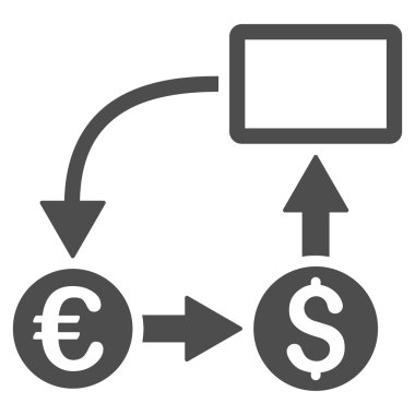 Nakit akışı Euro Döviz düz vektör simgesi