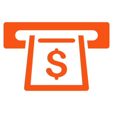 Fişleri Paraya Çevirme yuvası düz vektör simgesi