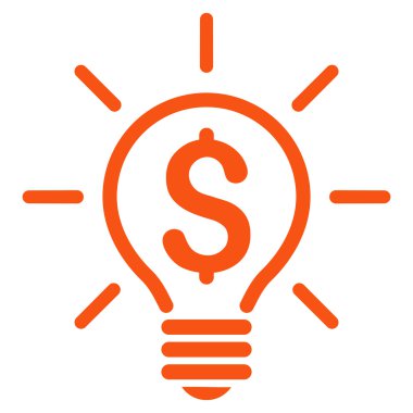 Elektrik ışık fiyat düz vektör simgesi