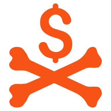 Ölümlü borç düz vektör simgesi