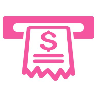 Kasiyer alış irsaliyesi düz vektör simgesi