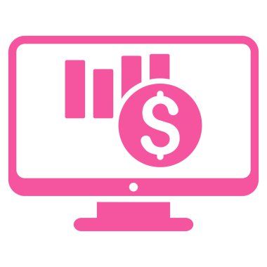 Satış grafiği düz vektör simge izleme