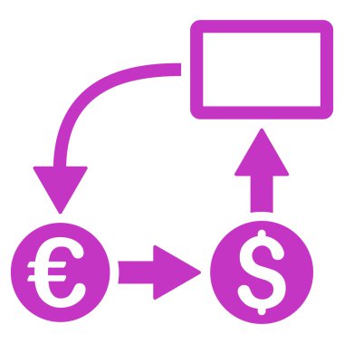 Nakit akışı Euro Döviz düz vektör simgesi