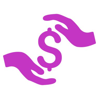 Doları bakım el düz vektör simgesi