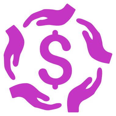 Doları bakım el düz vektör simgesi