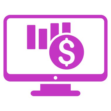 Satış grafiği düz vektör simge izleme