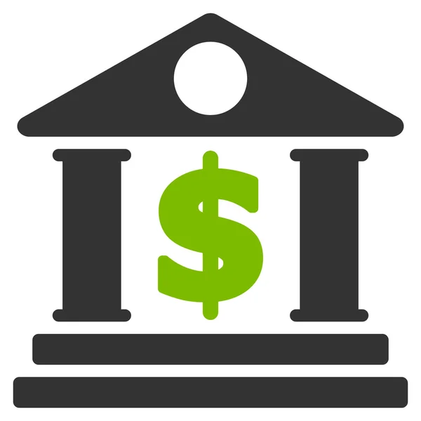Icona vettoriale piatta della banca del dollaro — Vettoriale Stock