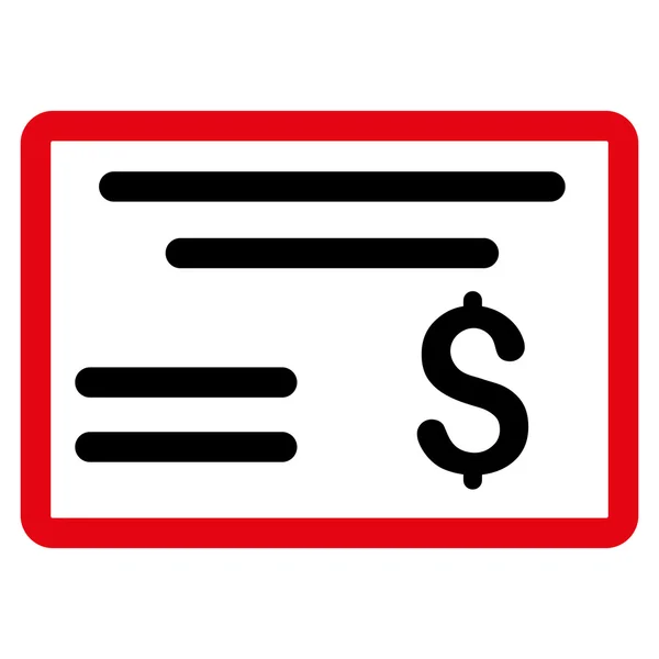 Dollar Cheque platte Vector Icon — Stockvector