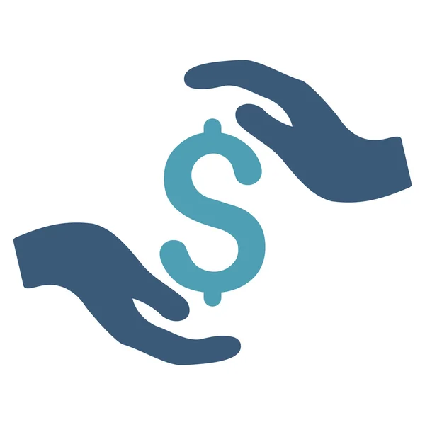 Dollár ellátás kezét lapos Vector Icon — Stock Vector