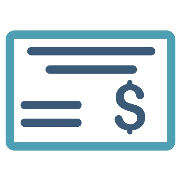 Dollar Cheque platte Vector Icon — Stockvector