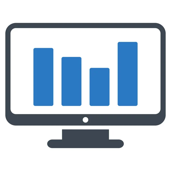 Monitoramento de gráfico de barras Flat Vector Icon — Vetor de Stock