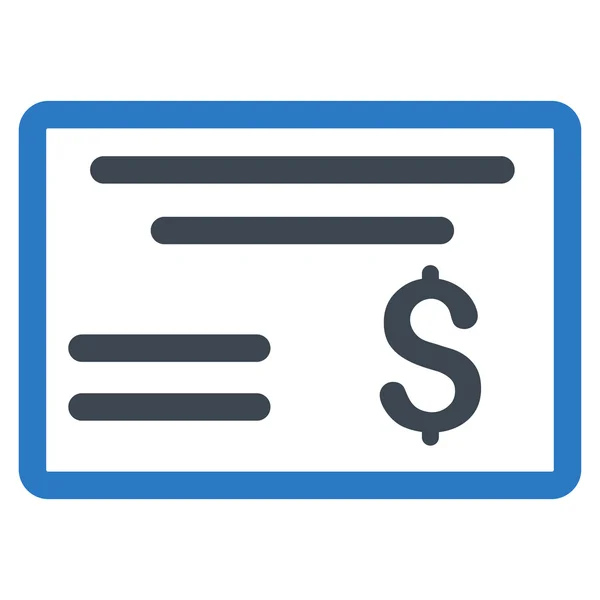 Dólar Cheque plano Vector icono — Vector de stock