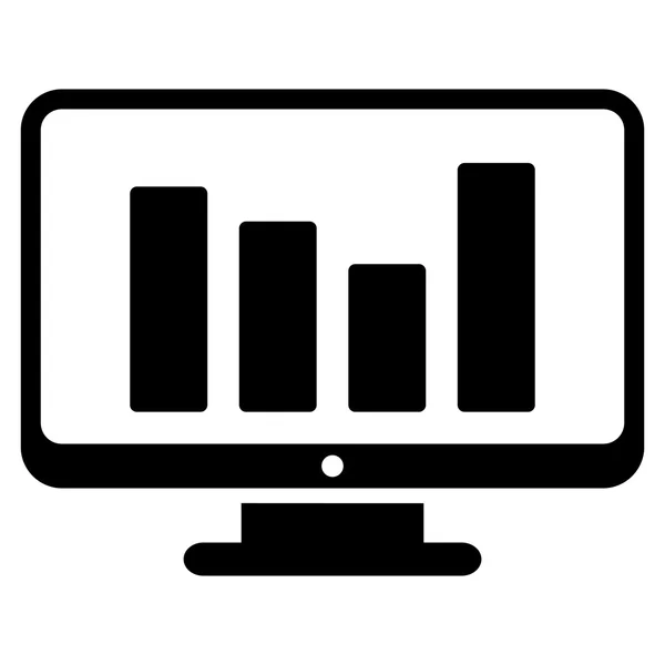 Monitoramento de gráfico de barras Flat Vector Icon — Vetor de Stock