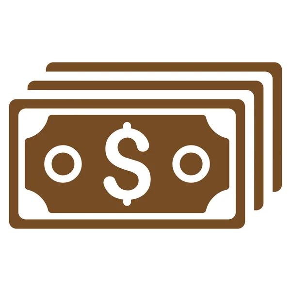 Billetes de Dólar Icono de Vector plano — Vector de stock