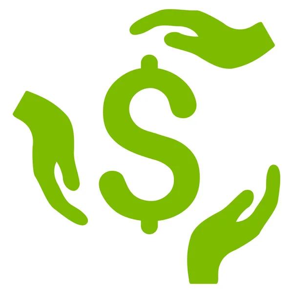 Dollar Care Hands Flat Vector Icon — Stock Vector