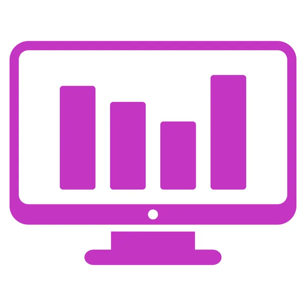 Icona vettoriale piatta di monitoraggio grafico a barre — Vettoriale Stock