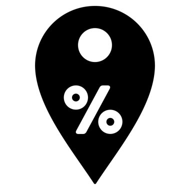 Percent Map Marker Flat Vector Icon