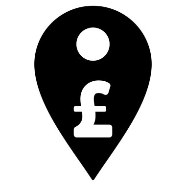 Pound Map Marker Flat Vector Icon