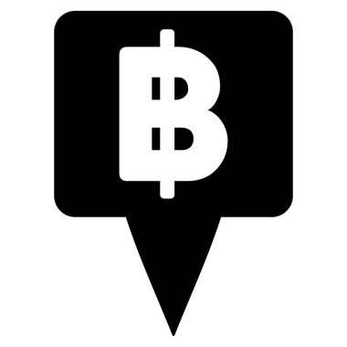 Thai Baht Map Pointer Flat Vector Icon