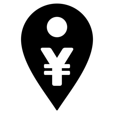 Yen Map Marker Flat Vector Icon