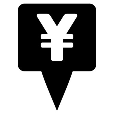Yen Map Pointer Flat Vector Icon