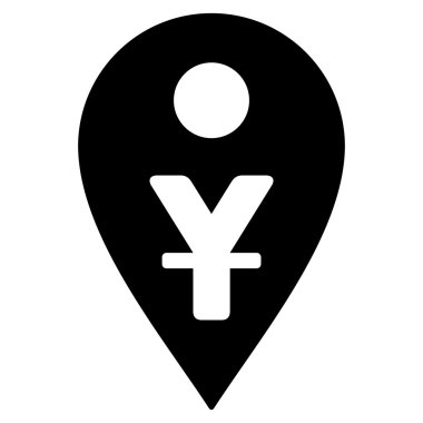 Yuan Map Marker Flat Vector Icon