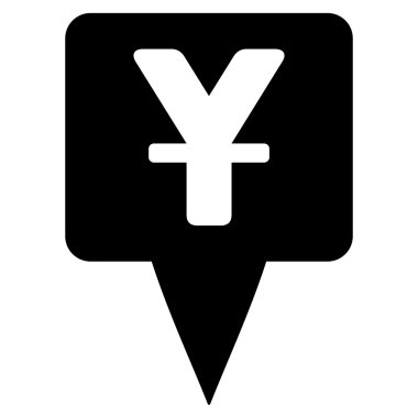 Yuan Map Pointer Flat Vector Icon