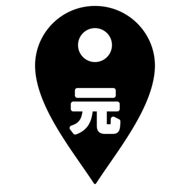 Yuan Map Marker Flat Vector Icon