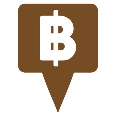 Thai Baht Map Pointer Flat Vector Icon