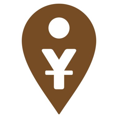 Yuan Map Marker Flat Vector Icon