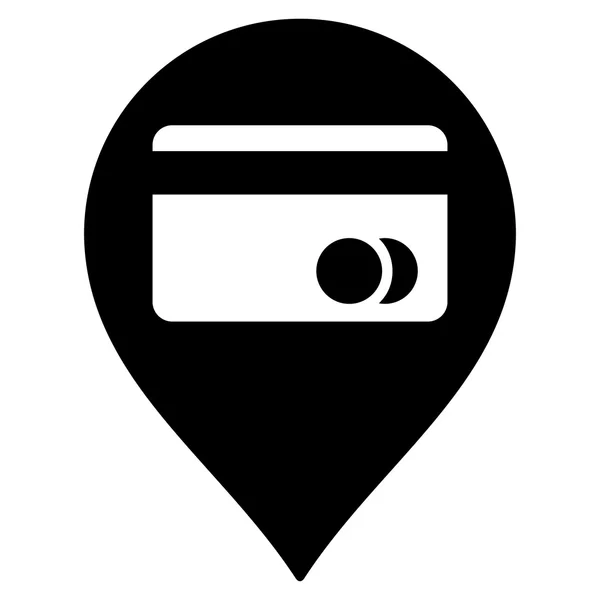 ATM Mapa Marcador Flat Vector Icon —  Vetores de Stock