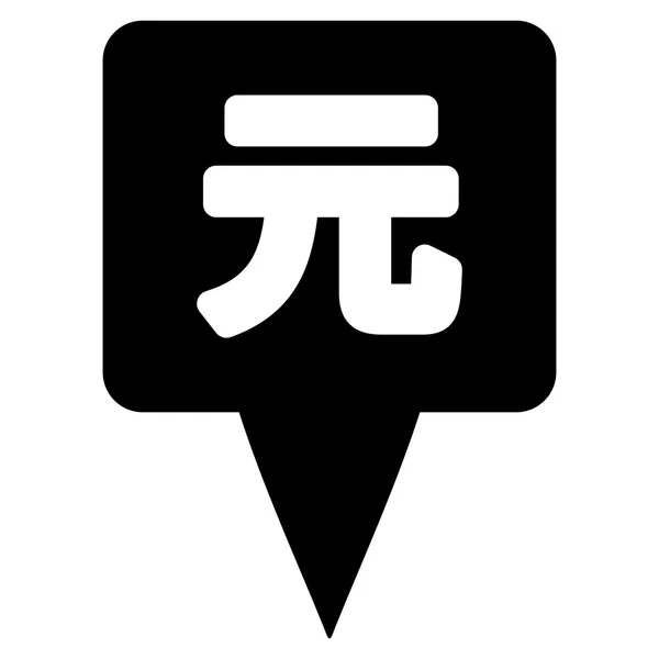 Yuan Map Pointer Flat Vector Icon — 스톡 벡터