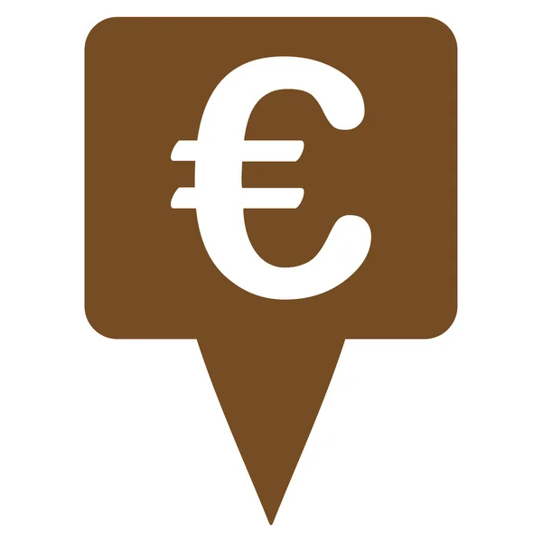 Euro Mapa Pointer Flat Vector Icon —  Vetores de Stock