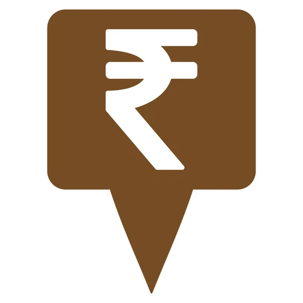 Rupee Map Pointer Flat Vector Icon — ストックベクタ