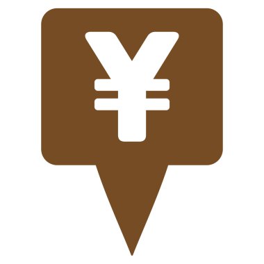 Yen Map Pointer Flat Vector Icon