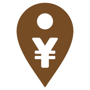 Yen Map Marker Flat Vector Icon