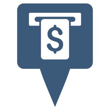 Nakit Makine Haritası İşaretçisi Düz Vektör Simgesi