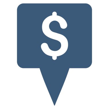 Doları harita işaretçi düz vektör simgesi