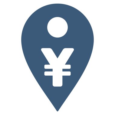 Yen Map Marker Flat Vector Icon