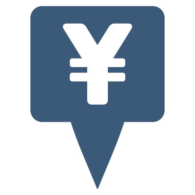 Yen Map Pointer Flat Vector Icon