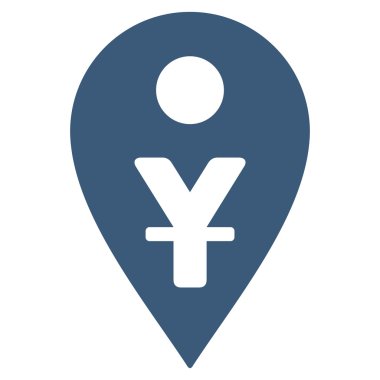 Yuan Map Marker Flat Vector Icon
