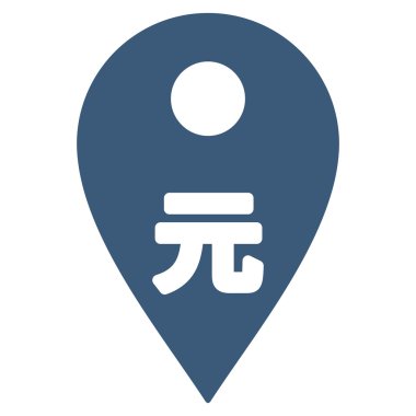Yuan Map Marker Flat Vector Icon
