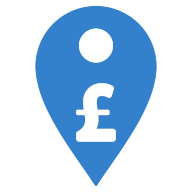 Pound Map Marker Flat Vector Icon