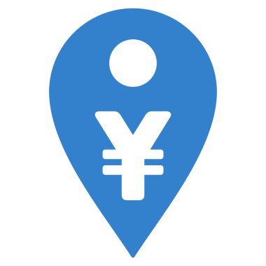 Yen Map Marker Flat Vector Icon