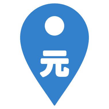 Yuan Map Marker Flat Vector Icon