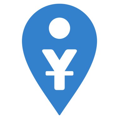 Yuan Map Marker Flat Vector Icon