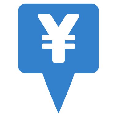 Yen Map Pointer Flat Vector Icon