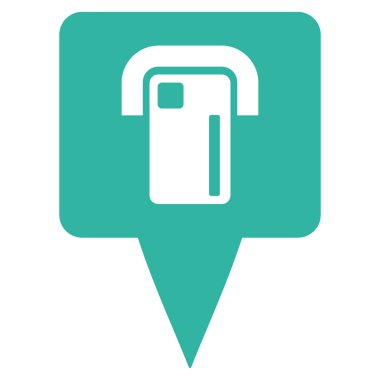 Atm Terminal Haritası İşaretçisi Düz Vektör Simgesi